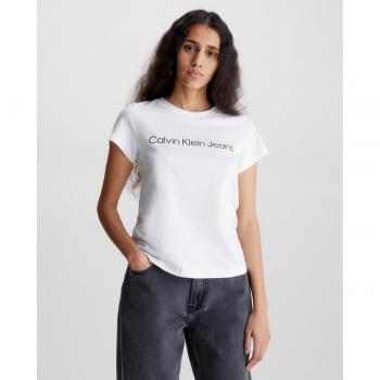 Calvin Klein Jeans Women's Slim Fit Organic Cotton Logo T-Shirt - White, Size S