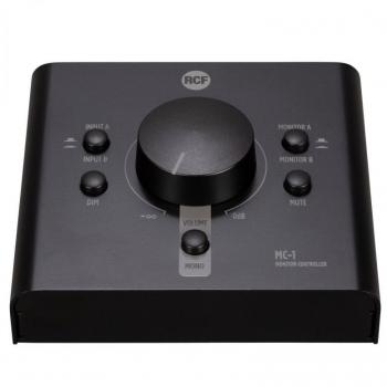 RCF MC-1 Control Pasivo de Monitores - Control pasivo, diseñado para monitores de estudio, permite la selección entre dos pares de altavoces, incluye un atenuador de volumen y un interruptor de encendido/apag