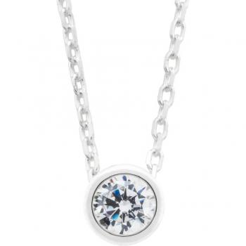 Collar Easy de plata con circonita blanca de 3,8 mm