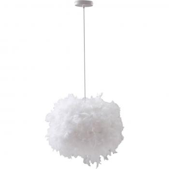 Lámpara colgante Lindby Heven, Ø 53 cm, blanca, plástico, E27, diseño moderno para salón y comedor (1 llama)