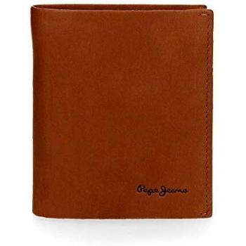 Pepe Jeans Fair Cartera Vertical con Monedero Marrón 8,5x11,5x1 cms Piel