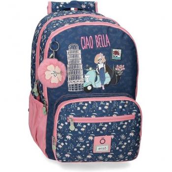 Enso Mochila Ciao Bella Doble Compartimento 32 x 44 x 17 cm Poliéster Azul