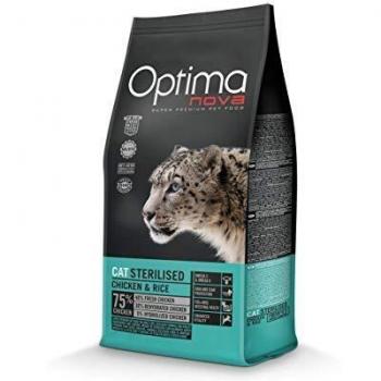 Optima Nova Comida para gatos esterilizados, Pollo y arroz, 2Kg