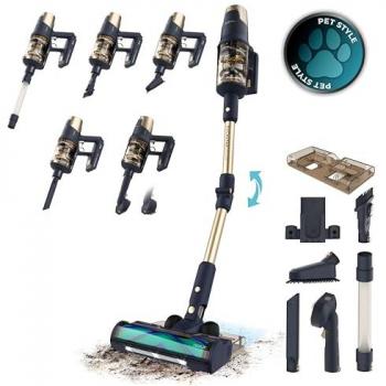 Aspiradora Vertical Sin Cable Cecotec Conga Rockstar 10500 Solar AquaPet Flex, 780W, Succión 300AW, Autonomía 100 Minutos, Cepillo Antienredos y Tubo Flexible