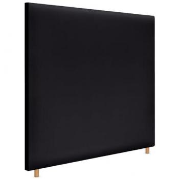 Cabecero Tapizado de Polipiel Negro Aqualine Liso hasta el Suelo 145x120cm para Camas 135/140