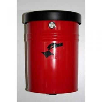 Contenedor mural de residuos cerrado, 24 litros, dimensiones 370 x 295 mm, color rojo