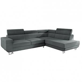 Sofá rinconero Comfivo 306, Función de descanso, Caja de ropa de cama, 253 x 71 x 188cm, Manila 16