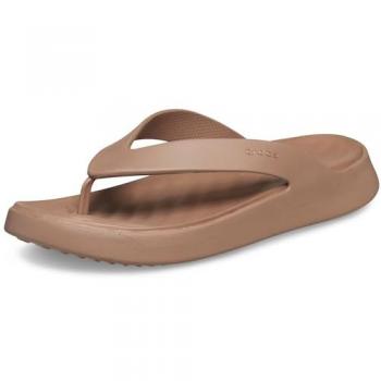 Crocs Women's Getaway Flip-Flops - Gold Brown Sandals, Size: 7-9