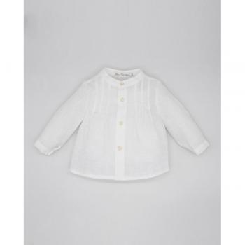 Camisa de bebé niño de manga larga en color crudo