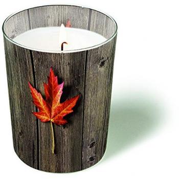 Glaskerze Hoja de otoño, vela o hoja, otoño, 10 x 8,5 cm