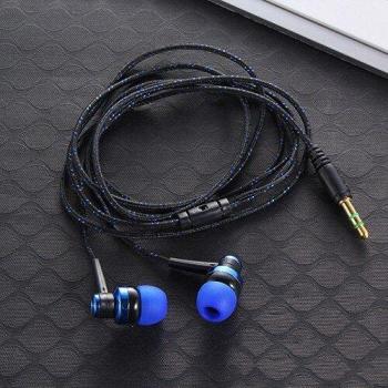 Auriculares Intrauditivos Estéreo con Cable de Nailon 3,5mm y Micrófono para Portátil y Smartphone - 1 Unidad
