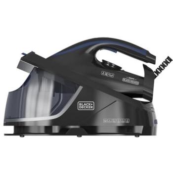 Centro de Planchado Black+Decker BXSS2800E - Compacto, Ligero, Depósito 1.5L, Golpe Vapor 400g/min, Punta de Precisión, Suela Cerámica, Autolimp