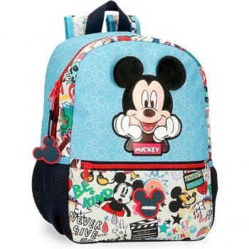 Mochila de paseo infantil Mickey Be Cool 32cm con diseño azul