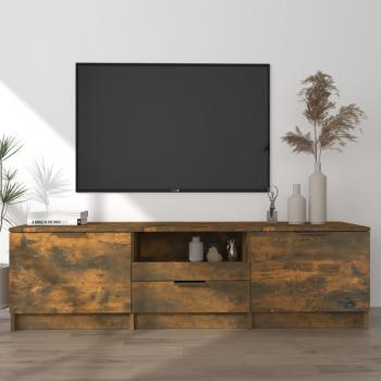 Mueble para TV de madera contrachapada roble ahumado 140x35x40cm