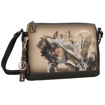 Bolso bandolera triple Anekke Wings - Tres compartimentos con cierre de cremallera - Bolsillo trasero con cremallera - Asa regulable - 29 x 20 x 10 cm