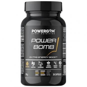 Powergym Powerbomb - Energético en cápsulas (30 cápsulas) con taurina, cafeína, l-carnitina y guaraná, sin gluten