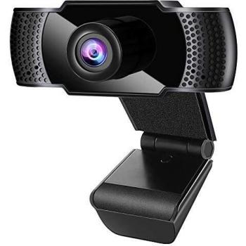 Anykuu Webcam 1080p Full HD con Micrófono Webcam USB Compatible con Windows para PC Portátil Desktop USB 2.0 Soporta Varias Herramientas de Chat y Software de Videoconferencia