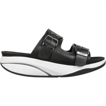MBT Liki Women's Black Leather Platform Slide Sandals