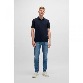 BOSS Prime Slim Fit Short Sleeve Polo Shirt for Men - Dark Blue - Size XXXL