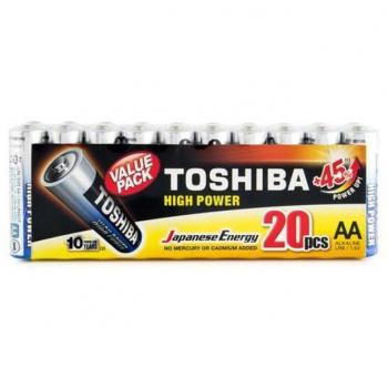 Pack de 20 Pilas AA Toshiba High Power LR6 1.5V Alcalinas
