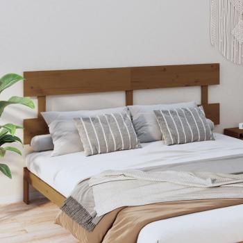 Cabecero para cama madera maciza de pino marrón miel 204x3x81 cm