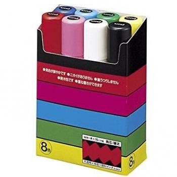 Marcadores Posca PC-17K - Set de 8 colores, mina cuadrada extra gruesa a base de agua
