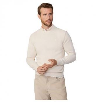 Jersey de Hombre de Lana de Cordero Off White con Logo Bordado - Hackett 2XL