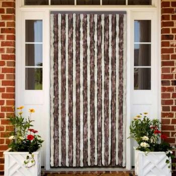 Cortina Mosquitera Chenille Beige y Marrón Claro 90x220 cm