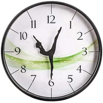 Relojes de paredReloj de pared 30 cm Moda Reloj de pared creativo breve Relojes de pared modernos Relojes de pared con silenciador y marco de plástico para la decoración del hogar - Chica bailarina