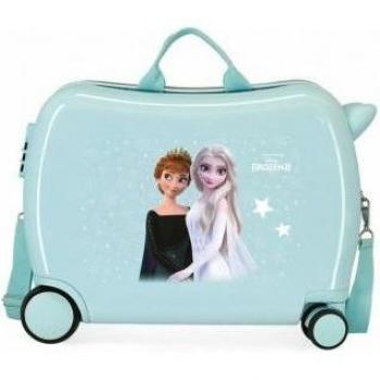 Maleta Infantil Disney Frozen Frosted Light Rígida con 2 Ruedas, Capacidad de 34L, Correpasillos ABS Azul
