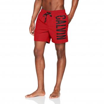 Calvin Klein Medium Drawstring, Bañador para Hombre, Rojo