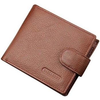 Hombres BAELLERRY Lujo Cuero Suave Trifold Monedero - ID Ventana - Titular de la Tarjeta de débito del crédito - Bolsillo de la Moneda - Marrón