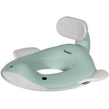 Asiento de inodoro infantil en forma de ballena aguamarina, libre de sustancias nocivas y apto para niños