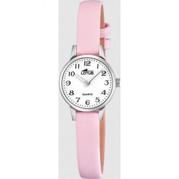 Reloj de mujer LOTUS 18963/2 - Esfera blanca, correa de piel rosa y acero inoxidable 316L