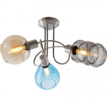 Plafón Pesaro de NOWA GmbH con pantallas de vidrio, 3 luces