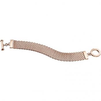 Pulsera de mujer Police PJ25582BSRG.03 20 cm, color negro y rosa, diseño moderno, material de acero inoxidable, cierre de seguridad, resistente al agua