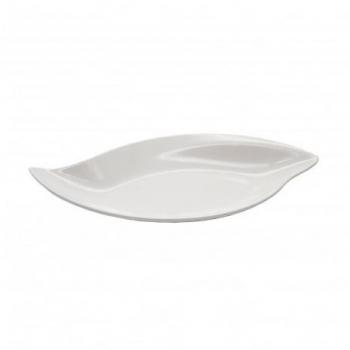 Fuente Oval de Melamina Blanco 38x20x5cm - Resistente y Fácil de Limpiar