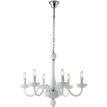 Candelabro de cristal Alfiere blanco 6 luces 74x59cm