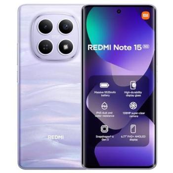 Xiaomi Redmi Note 15 5G Smartphone, 8GB RAM, 256GB Almacenamiento, Pantalla AMOLED de 6.77, Cámara de 108MP, Batería de 5520mAh, Dual SIM