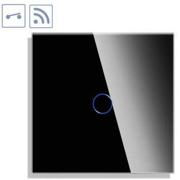 Interruptor táctil WiFi KOOB frontal cristal negro