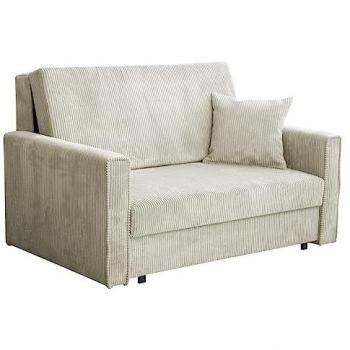 Sofá-cama Columbus 189, con caja de ropa de cama, dimensiones 133 x 85 x 98 cm, tapizado en tejido de pana y función de dormir