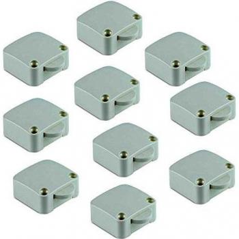 Emuca - Interruptor de contacto para puerta de mueble 2 posiciones ON-OFF, Blanco, Set de 10 piezas