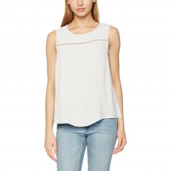 ONLY Onlhoney S/l Top Solid Wvn, Camiseta sin Mangas para Mujer, Blanco