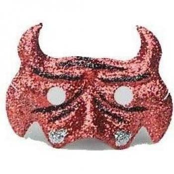 Carassa Antifaz de demonio de purpurina roja.