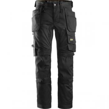 Pantalones de Trabajo Snickers 6241 Allround Slim Fit con Bolsillos Holster Elásticos Negros 50 32
