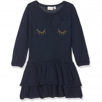 NAME IT Nitetaxi Ls Knit Dress F Mini, Vestido para Bebés, Azul