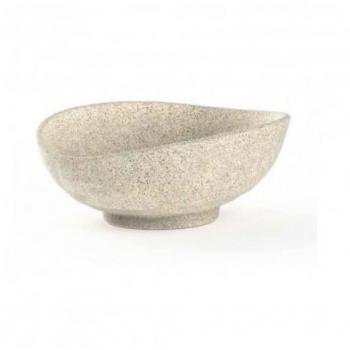 Ensaladera Ovalada de Melamina Blanca 26x22 cm - Resistente y Fácil de Limpiar, Diseño Granito