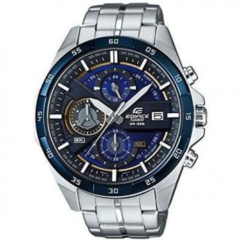 Casio EDIFICE Reloj en caja sólida, 10 BAR, Azul/Negro, para Hombre, con Correa de Acero inoxidable, EFR-556DB-2AVUEF