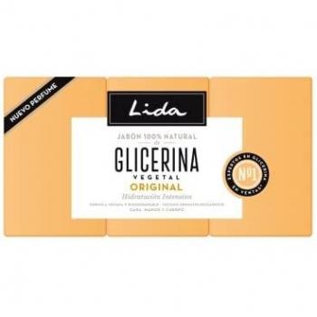 Lida - Jabón en Pastilla 100% Natural de Glicerina, Elaboración Tradicional - Pack 3 Unidades