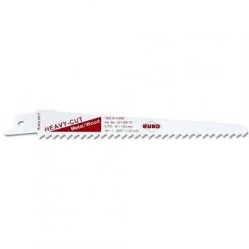 Ruko 33189175 - Pack de 5 sierras de sable bimetal con vástago universal 1/2, para metal y madera, 150 mm
